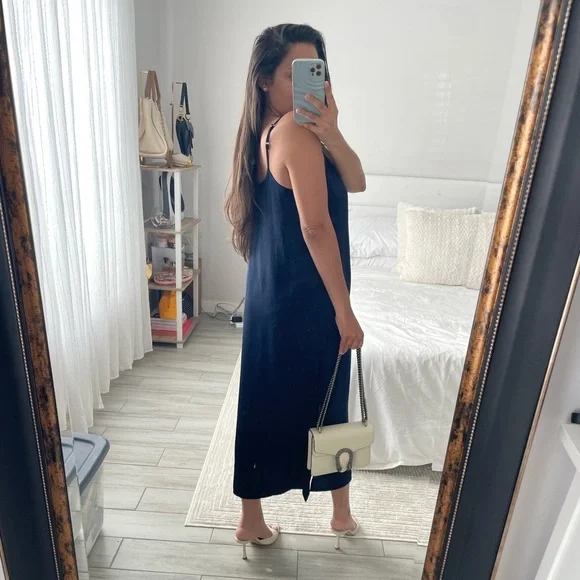 J.Crew Navy Blue Mid-length slip dress - Picture 4 of 5